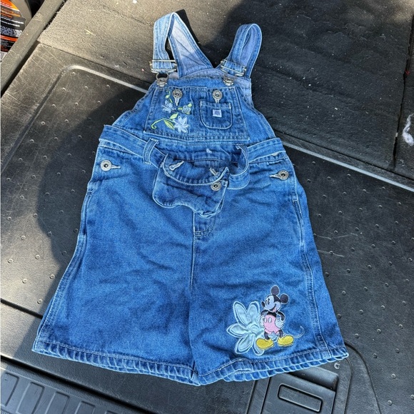 Vintage Kids Denim Overalls with Character Embroidery - Picture 1 of 5